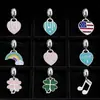 Acero de Titanio Popular Colgante Arcoíris Collar de Acero Inoxidable Colgante Gota de Aceite Accesorios para Pulsera DIY Colgante Bandera Americana para Mujeres