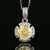 Juego de Joyería Aretes Collar Anillo Octagonal Oro Rosa Circonita Moda Lujo Ligero Gama Alta Para Mujer Venta al por Mayor