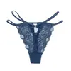 Exclusivas Transfronterizas Bordado Francés Encaje Transparente Calado Panties Sin Costuras Mujer Encaje Ultra Delgado Tiro Bajo Tanga para Dama