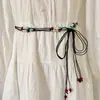Cinto Trançado Boêmio para Mulheres, Corrente Decorativa de Cintura para Vestido, Corda de Cintura com Borla, Cinto de Cintura Versátil Estilo Étnico