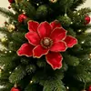 Arranjos de flores de Natal personalizados, decorações de pinheiro de Natal com poinsétias, arranjos de flores artificiais, decorações de feriado de Natal