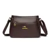 Bolsa de Ombro Versátil e Elegante 2026, Bolsa Transversal de Couro Macio de Grande Capacidade para Mães de Meia-idade e Sogras, Transfronteiriça