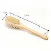 Cepillo de baño exfoliante de cerdas de jabalí cepillo corporal seco mango largo rascador de espalda madera de wengué transfronterizo