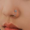 Comercio Exterior Transfronterizo Personalidad Europea y Americana Joyería Perforada Diamante Flor de Ciruelo Anillo Falso para la Nariz Uña Falsa para la Nariz Cobre Plateado Piedra Blanca Adornos para la Nariz