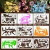 Nuevo Set de Plantillas de Pintura Temáticas de Animales Transfronterizos DIY para Graffiti Hecho a Mano, Pintura y Decoración de Paredes