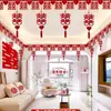 Conjunto de Decoração de Quarto de Casamento para o Quarto da Noiva e a Nova Casa do Noivo, Decorações de Teto de Casamento com Caracteres de Felicidade Dupla, Guirlandas de Decoração para Sala de Estar