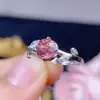 Anillo de turmalina natural puro plata de ley s925 proceso de galvanoplastia color cristalino color de fuego bueno piedra principal 6*6 mm