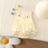 Moda de Verano Niña Linda Bolso de Pato Cuadros Amarillos Verano Gary Vestido de Una Pieza Princesa Bebé Estilo Transpirable