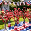 Decorações Personalizadas de Galhos de Frutas Vermelhas Artificiais Brancas e Azuis para o Dia da Independência, de Venda Quente, para Vitrines de Feriados Americanos