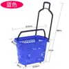 Comprar Cesta de Compras com Rodas, Cesta de Compras de Supermercado, Cesta Portátil, Estrutura de Plástico, Cesta Doméstica, Cesta Grande para Legumes, Haste de Puxar, Metabo Espessado