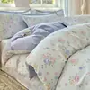 Conjunto de Roupa de Cama de Algodão Quatro Peças 2026 Novo Estilo Algodão Puro Simples e Fresco Lençol Capa de Edredom Conjunto de Roupa de Cama Três Peças