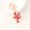Llavero de Cangrejo con Goteo de Aceite y Incrustaciones de Diamantes, Europeo y Americano, Creativo, Llavero para Coche, Llavero para Bolso, Accesorio Colgante, Pequeño Regalo