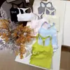 Lencería de Primavera y Verano Diseño Paracaídas Espalda Bonita Camisola Sexy Chica Caliente Algodón Acanalado Corte Delgado Top Básico Puro Deseo