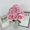 Flores Artificiales para Boda, Rosas de Diamante de Nueve Cabezas, Arreglos Florales para Salón de Bodas, Decoraciones para Pasillo, Exhibición en Casa, Flores de Seda para Exportación