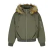 Jaqueta de algodão grossa de inverno da marca trendy Magic Bear, casaco externo com gola de pelo de urso da montanha, jaqueta de voo estilo biker de rua americana, casaco de algodão masculino