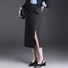 Falda de Traje Asimétrica de Color Sólido para Mujer, Nueva Falda Bodycon de Cintura Alta con Abertura Otoño 2026, Falda Elegante de Longitud Media de Moda