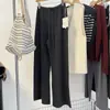 Calça Wide Leg de Lã Sem Costura Lazy B para Mulheres 2025 Outono/Inverno Nova Reta Emagrecedora Bainha Dobrada Comprimento Total