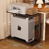 Suporte para torre de computador, prateleira de armazenamento para impressora de escritório, suporte de bandeja para mesa, prateleira de armazenamento de base para gabinete de computador sob a mesa
