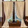Estilo Crema Francés Estilo Pastoral Princesa Cortinas de Encaje Tela de Doble Capa Gasa Integrada Oscurecimiento Cortina para Puerta de Ventana Abuhardillada Dormitorio Beige