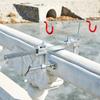 Soporte Ajustable para Pesca en Balsa Puente de Vástago de Rueda de Goteo Portátil Doble Fijo de Metal Soporte de Batería para Pesca en Barco