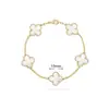 Pulsera de Calcedonia Morada Natural de Cinco Flores [Versión Alta Dorada V Chapado Grueso en Oro] Pulsera de Trébol de Cuatro Hojas de 18 Quilates para Mujer, Artesanía Exquisita