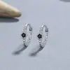 Brincos de zircônia coloridos para mulheres 925 prata de lei simples ins Versátil coloridos diamante brincos da moda personalidade moda temperamento joia de orelha