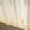 Nova Cortina Listrada de Linho Estilo Japonês Transparente para Janela de Canto, Cortina Curta Estilo Americano e Francês para Cozinha, Cortina Blackout para Porta de Janela de Varanda e Quarto