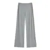 Pantalones elegantes de pierna ancha, corte holgado con cintura en V, casuales y relajados para estar en casa, diseño de pierna recta, pantalones deportivos que ciñen la cintura