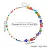 Collar de dopamina de alta gama para mujer con diseño de flor de cristal, collar de cuentas de semillas de colores, cadena de clavícula de nicho para mujer