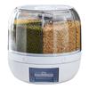 Caixa de Armazenamento de Grãos, à Prova de Insetos e à Prova de Umidade, Compartimento Giratório Selado, Balde de Arroz, Tanque Doméstico de Armazenamento de Arroz com Vários Compartimentos