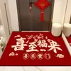 Tapete de Entrada de Lama Diatomácea Festivo Vermelho Tapete para Porta de Entrada Tapete para Hall de Casa Nova Tapete Absorvente de Água Resistente à Sujeira Antiderrapante