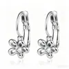 Suministro directo transfronterizo aretes de acero inoxidable con incrustaciones de diamantes para mujer, aretes de flor y moño de moda, accesorios para orejas sin perforación, joyería de lujo ligero