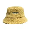 Sombrero de Pescador para Mujer Otoño e Invierno Cuadros Marrones de Lana Artificial Sombrero Cubeta con Orejeras Estilo Japonés para Hombre