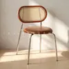 Sillas de Comedor Transfronterizas, Muebles de Restaurante de Moda, Taburetes de Panel de Metal de Hierro Estilo Vintage, Sillas Simples con Funda Suave