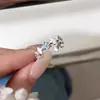 Anillo de Plata de Ley S925 de Trébol de Cuatro Hojas, Estilo Fresco de Verano, Diamante Brillante, Redondo, Exquisito, Moderno, Lujo Ligero, Anillo de Sensación de Alta Gama