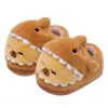Pantuflas de Algodón de Invierno para Niños Capibara Calientes Con Felpa Adicional Niños Niñas Antideslizantes Suela Gruesa Tacón Lindo que Cubre el Talón Zapatos de Algodón para Bebé