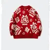 Suéter Jacquard de Inverno Soltinho para Homens e Mulheres, Tamanho Grande, Marca da Moda, Artesanato Pesado, Malha Fashion para o Ano Novo com Gola Redonda