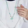 Collar de Cadena Larga de Lana Elegante Versátil de Moda Retro con Borla Letra Calavera de Calabaza Lujo Ligero Nicho Exquisito para Mujer