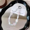 Colgante de Llave con Perlas de Cristal y Flores, Lanyard de Muñeca Pequeño con Flores, Lanyard para Funda de Teléfono Móvil, Accesorios para Llavero, Colgante para Bolso