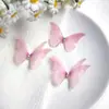 Pacote com 3 Borboletas de Tule 3D de Camada Dupla de 5cm para Acessórios de Cabelo DIY Feitos à Mão, Materiais de Decoração, Brincos de Maquiagem Facial Estilo Antigo Hanfu