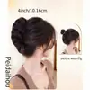 Peluca de coleta sintética resistente al calor para mujer - Con moño clip-in y estilo trenza, Aumenta instantáneamente el volumen del cabello corto, Bajo mantenimiento, Adecuada para uso diario, Navidad y otras fiestas navideñas