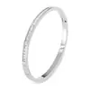 Pulseira Feminina de Aço Titânio Banhado a Ouro 18K, Modelo Novo Transfronteiriço, 4mm, com Diamantes Cúbicos, Joia de Mão Exquisita em Aço Inoxidável, Atacado