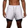 Shorts Esportivo Falso Duas Peças Masculino e Feminino Cordão Secagem Rápida Calça Três Pontos Corrida Fitness Forro Basquete Americano Dois em Um