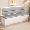 Sofá Booth de Madera Maciza para Comedor en Casa Contra la Pared para Uso Comercial en Tiendas de Té de Leche, Restaurantes, Bares, con Almacenamiento, Booth Modelo Nuevo