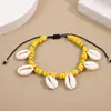 Pulsera de Tobillo Tejida de Cerámica Suave con Conchas Naturales Moda Europea y Americana Amazon Playa Costa Surf