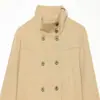 Chaqueta corta versátil elegante de estilo europeo y americano para mujer, venta al por mayor para primavera y otoño, con decoración de bolsillo, cuello alto, manga larga