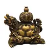 Quemador de Incienso Antiguo de Latón Viejo Tortuga Dragón Muebles para el Hogar Colección Antigua Quemador de Incienso Calabaza de Cobre Tortuga Dragón Muebles
