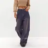 Pantalones de Pierna Ancha Morados Retro 2025 Rectos Sueltos Jeans Rectos Lavados en Blanco Jeans de Pierna Ancha Sueltos