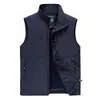 Chaleco Casual de Primavera y Otoño 2020 para Hombre, Holgado, Talla Grande, Color Sólido, sin Mangas, de Secado Rápido para Exteriores, Chaleco para Pesca y Fotografía para Hombre