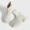 Moda Nova Outono e Inverno 2026 Versátil Tendência Influenciador Coreano Botas Elásticas Slim de Solado Grosso Aumentadoras de Altura com Bico Redondo